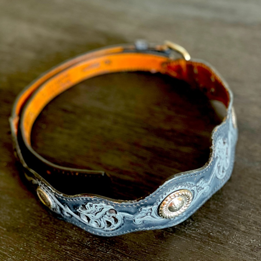 VINTAGE Leather Western Cowgirl Belt